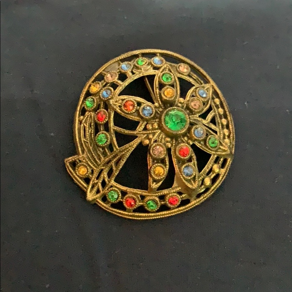 Vintage Multi Color Brooch❤️🧡💛💚💙